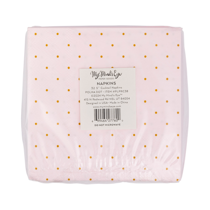 Princess Polka Dot Cocktail Napkins 18ct