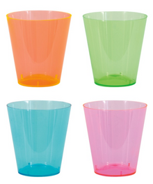 Neon Plastic Assorted Shot Glasses 2oz 40ct