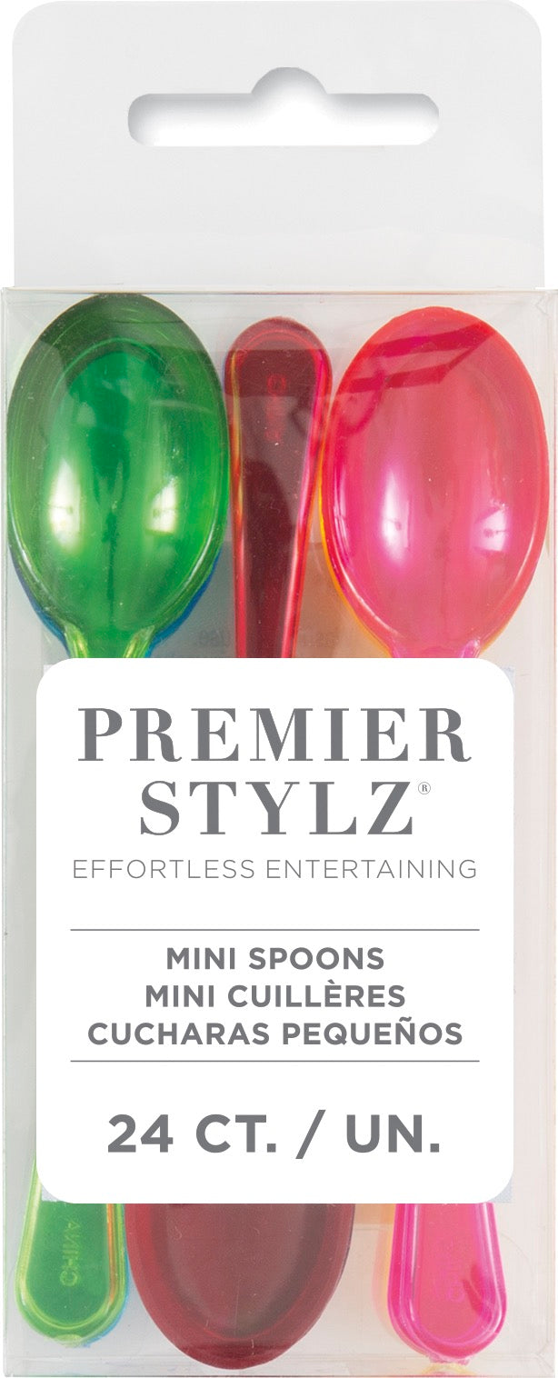 Plastic Mini Spoons 4in 24ct