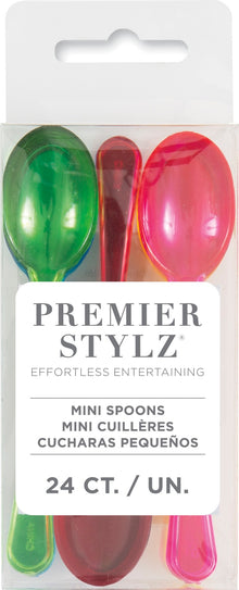 Plastic Mini Spoons 4in 24ct