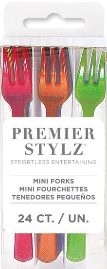 Plastic Mini Forks 4in 24ct