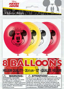 Mickey Mouse 12in Latex Balloons 8ct
