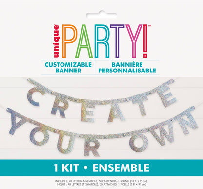 Foil Glitter Diecut Letter DIY Banner Kit