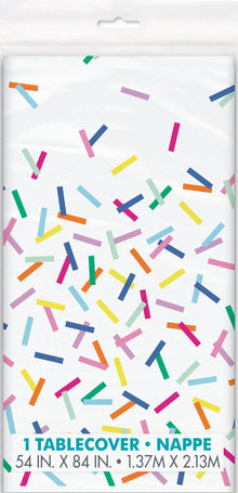 Pink Sprinkles Rectangular Plastic Table Cover 54in x 84in