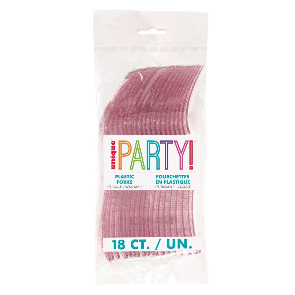 Glitter Assorted Plastic Cutlery 18ct