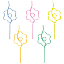 Daisy Shaped Plastic Straws 5ct