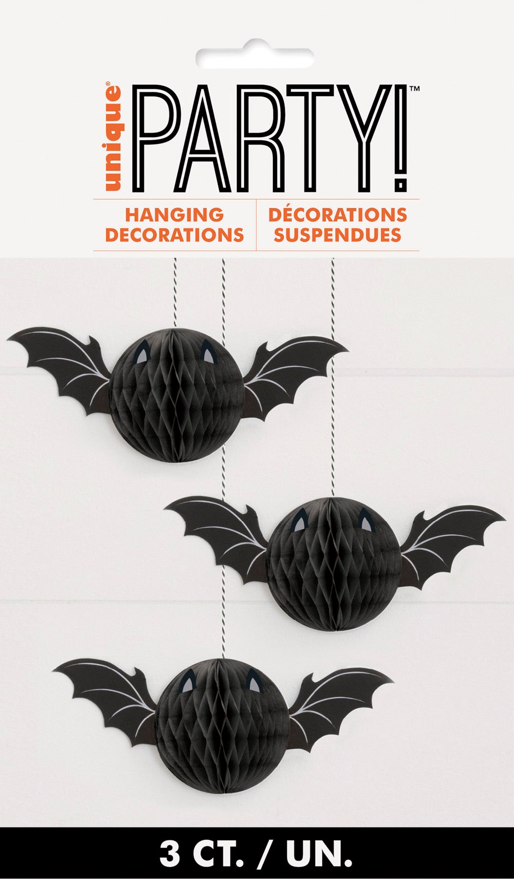 Halloween Bat Honeycomb Hanging Decorations 3ct