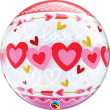 #S25 Love Connected Hearts Bubble 22in Balloon