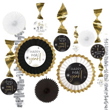 New Years Paper and Foil Decorating Kit - Black, Silver, Gold 13ct
