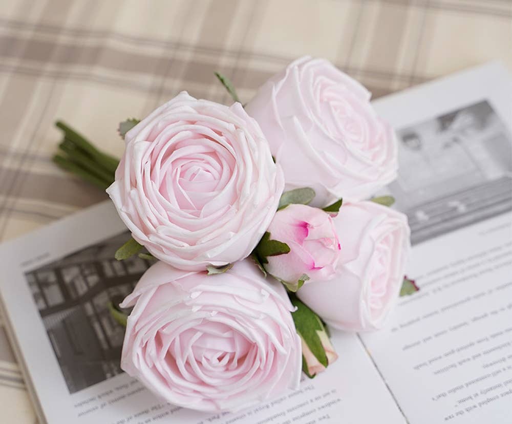 6-stem bundle-Real Touch rose bouquet