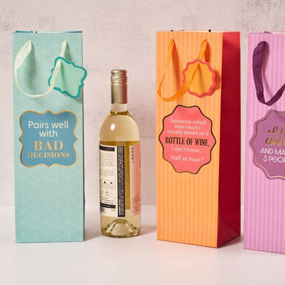 WINE BAGS Bad Decisions | Funny Party Gift | Home Bar Décor