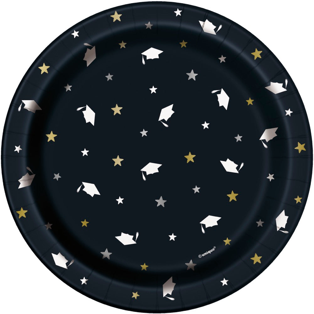 Stars & Caps Graduation 7in Plates 8ct