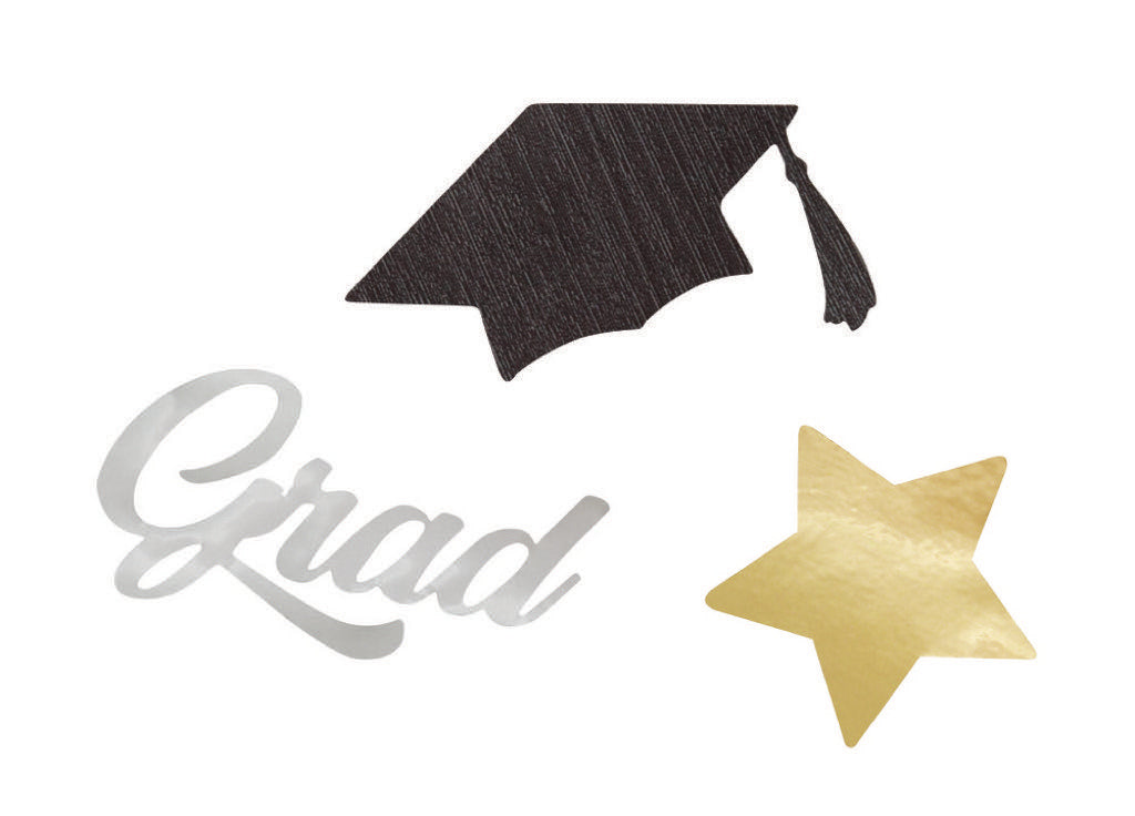 Stars & Caps Graduation Jumbo Foil Confetti .5oz