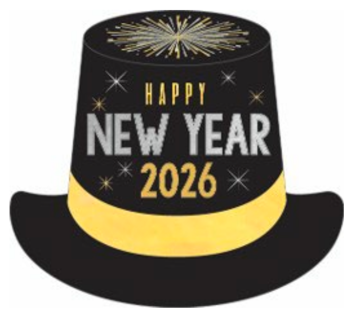 2026 Cheers For The New Year Printed Top Hat