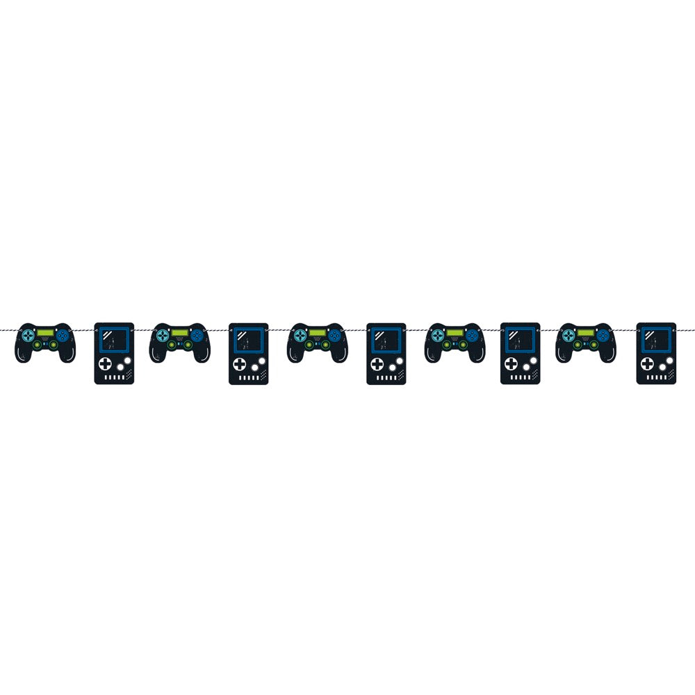 Gamer Birthday Diecut Controllers Garland 7ft