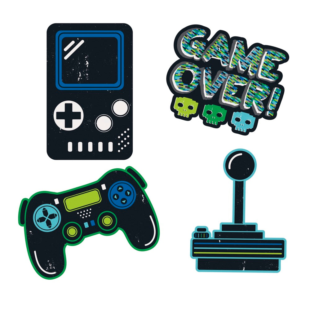 Gamer Birthday Wall Decals 4pc