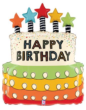 022-B CANDLE STAR BIRTHDAY CAKE 26"