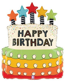 022-B CANDLE STAR BIRTHDAY CAKE 26"