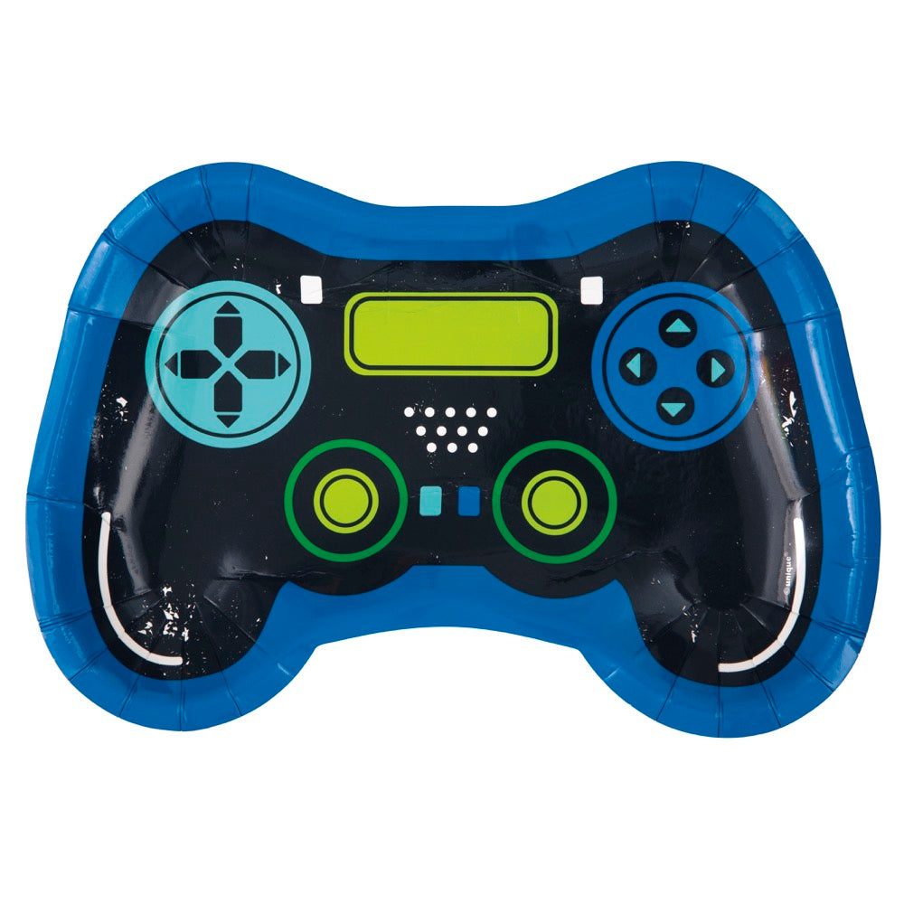 Gamer Birthday Controller Shaped 9.25in Plates 8ct