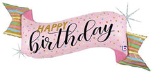 #038 Pastel Birthday Banner 45in Balloon