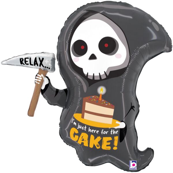 #119 Grim Reaper Birthday Cake 25in Balloon