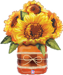 Sunflower Mason Jar 26in SuperShape Balloon