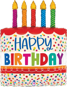 #041 Birthday Cake Bright Candles 30in Balloon