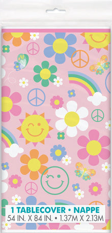 Groovy Birthday Rectangular Plastic Table Cover 54in x 84in