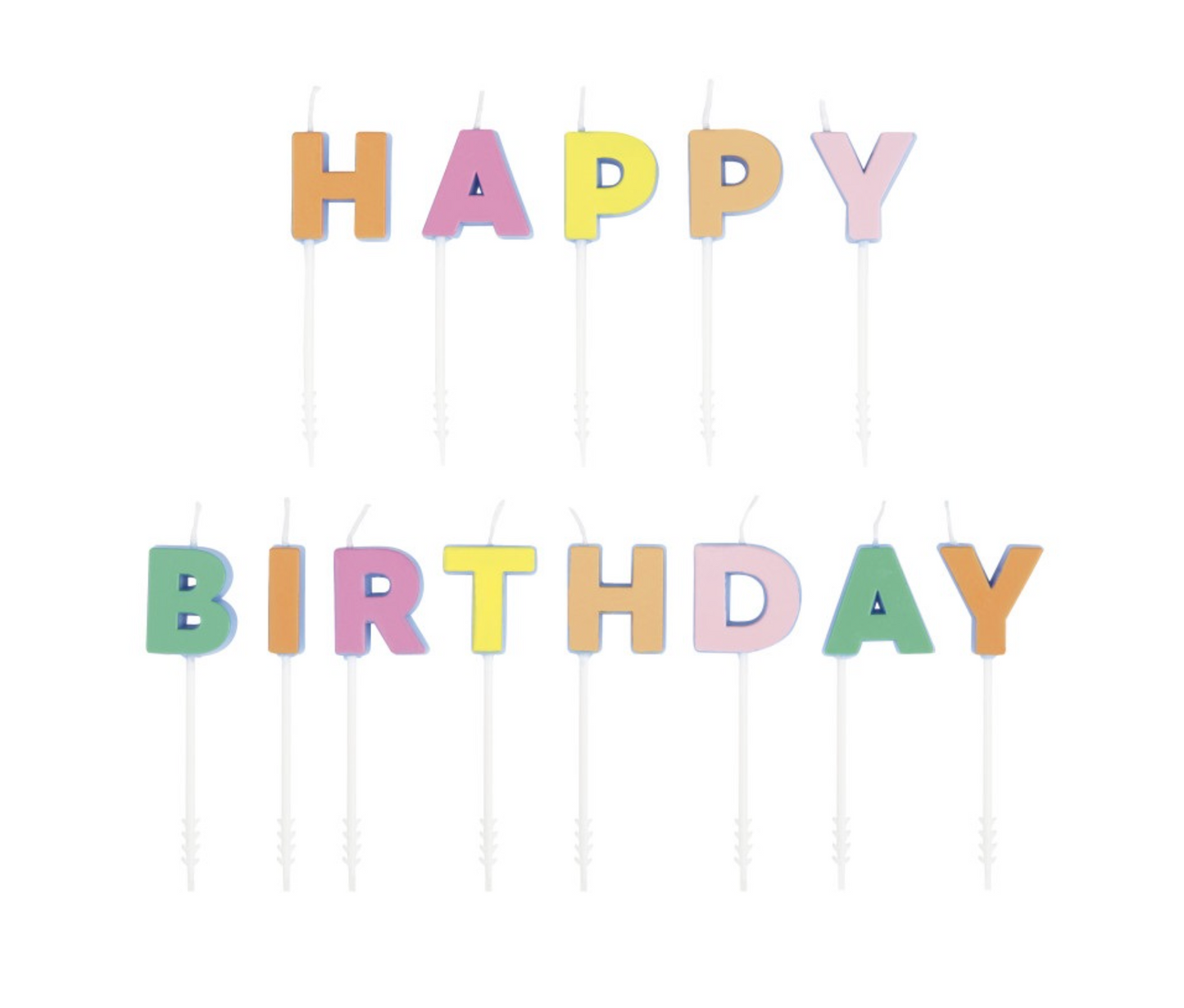 Happy Birthday Letter Pick Candles with Decals