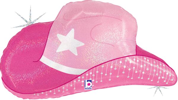 #497 Pink Cowgirl Hat 26in Balloon
