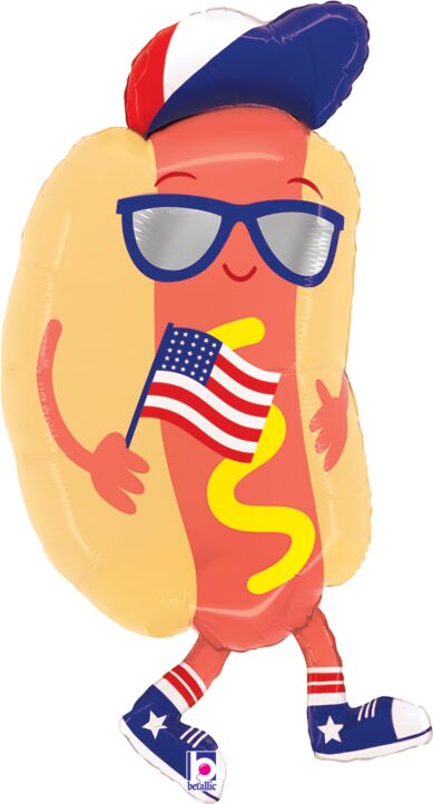 #S38 Patriotic Hot Dog 35in Balloon