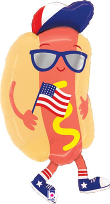 #S38 Patriotic Hot Dog 35in Balloon