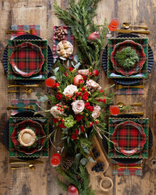 Green Christmas Plaid Dinner Napkin