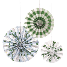 Garden Party Assorted Paper Fan Decorations 3pc