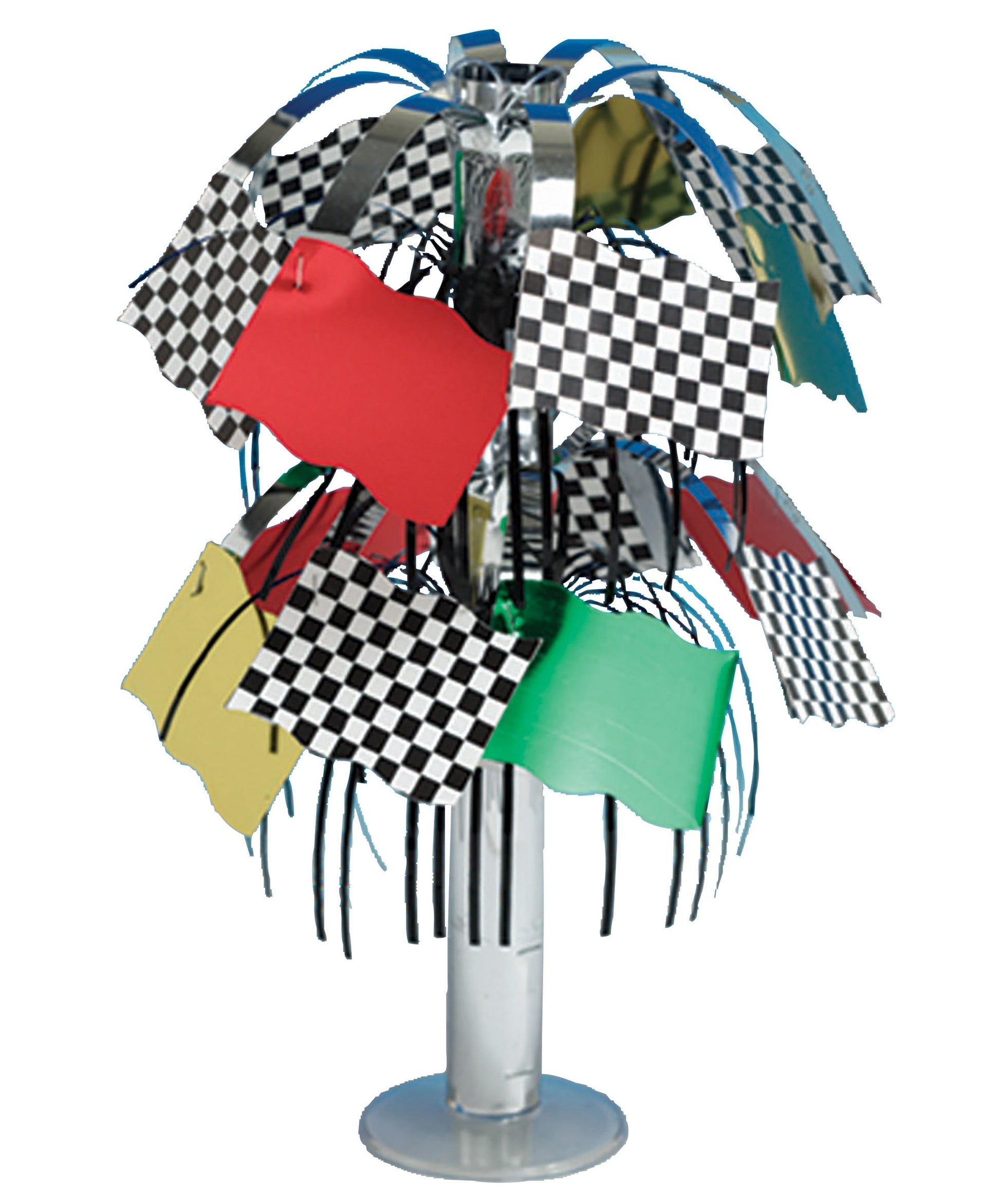 Black & White Check Centerpiece, Mini Foil Race