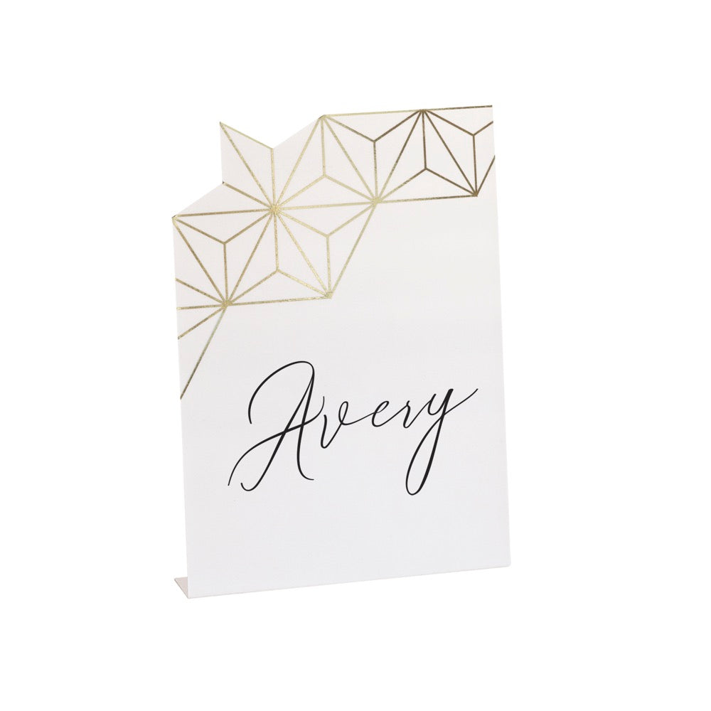 Modern Gold & Purple Place Cards 6ct - Foil Stamping