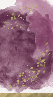 Modern Gold & Purple Foil Guest Napkins 16ct