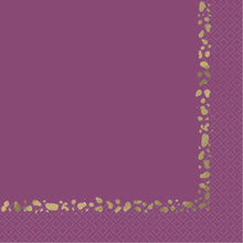 Modern Gold & Purple Foil Luncheon Napkins 16ct