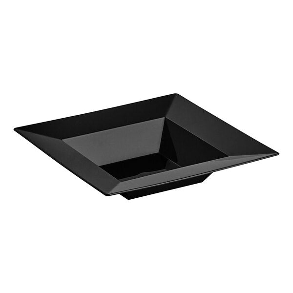 Premium Plastic Square Black Plates and Bowls