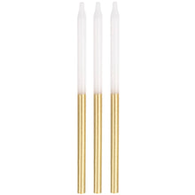 Gold Metallic Dipped 5in Birthday Candles 12ct