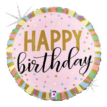 #024 Pastel Birthday Stripes 18in Balloon