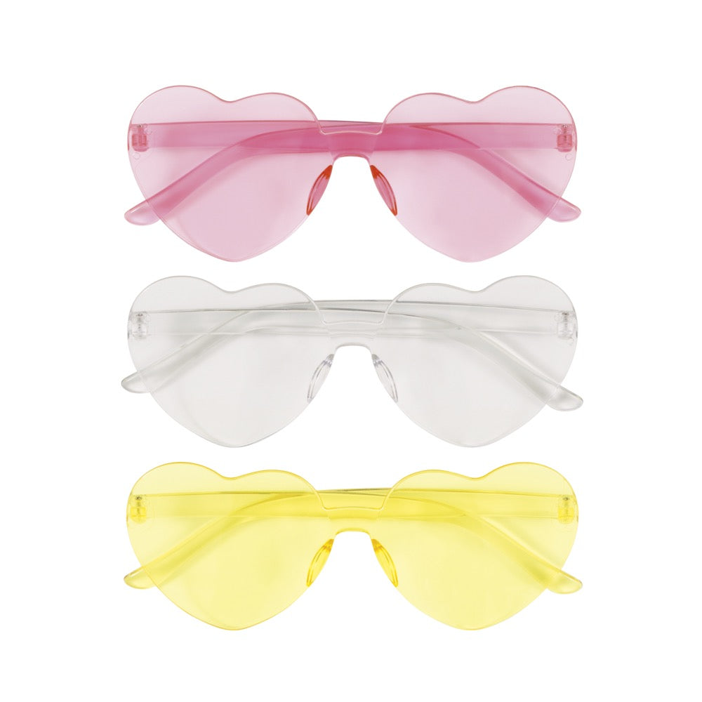 Heart Shaped Novelty Glasses 3ct