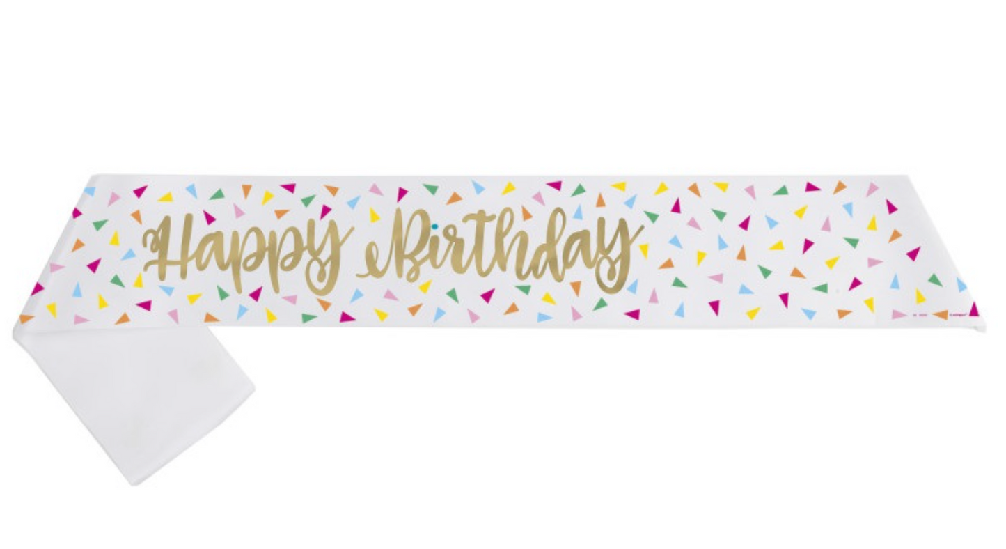 Bright Triangle Happy Birthday Sash