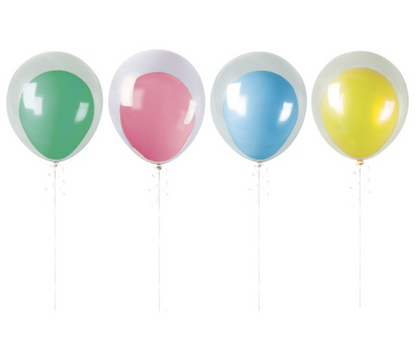 Assorted Neon Colors Latex and Clear Layered Balloon Bouquet Kit