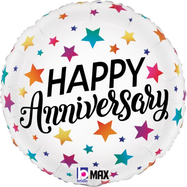 #596 Colorful Anniversary 18in Balloon