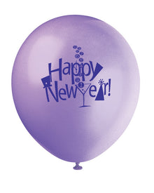 New Year's Countdown 12in Latex Balloons 8ct