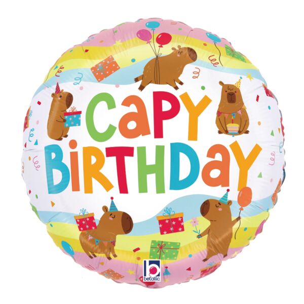#046-B Capybara Birthday 18in Balloon