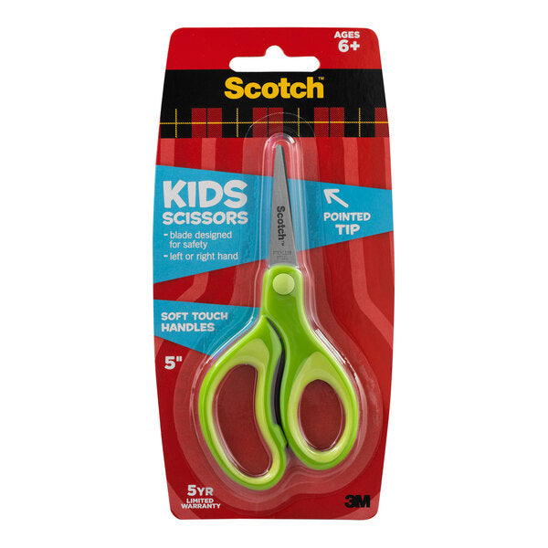 3M Scotch Kids Pointed Tip Scissors with Soft Touch, 5 Inches