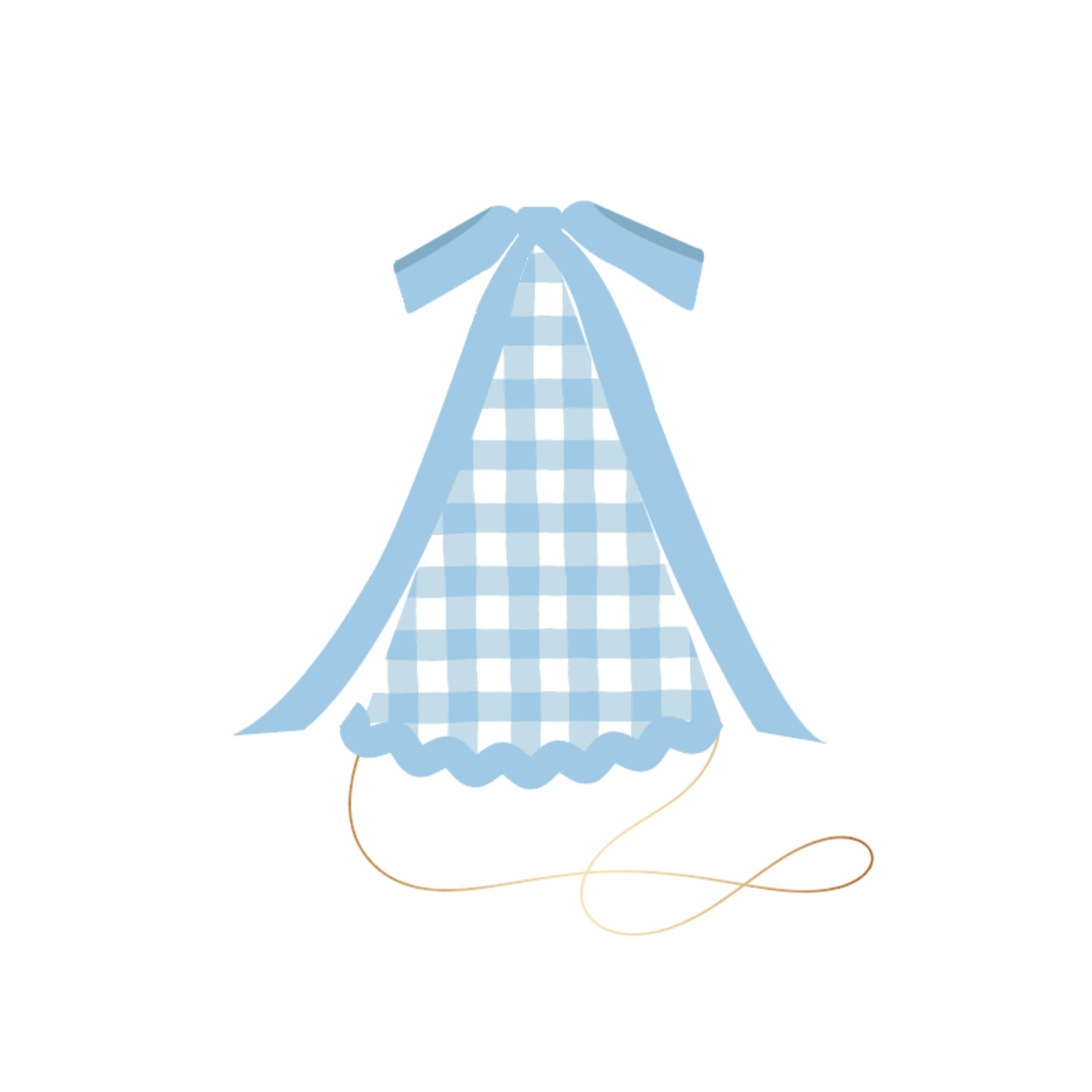 Sky Blue Gingham Party Hats 8ct