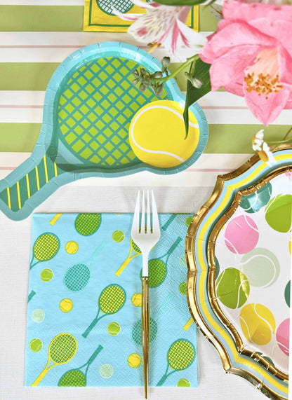 Tennis Ball Multi 8in Salad Plates 8ct